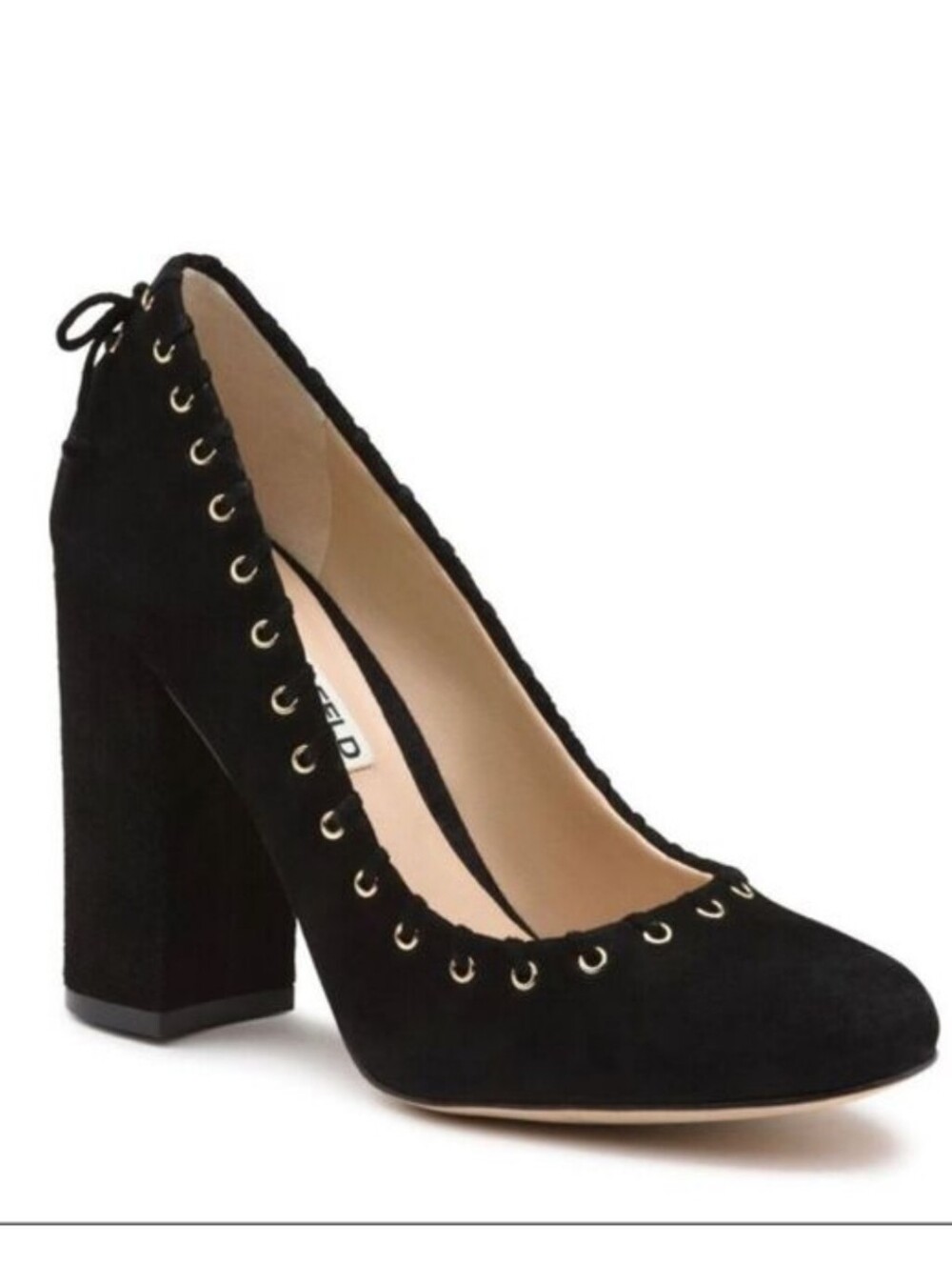 Size 10 Karl Lagerfeld Paris Woman Black Sugar Suede Leather Shoes